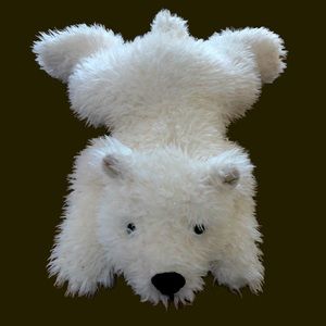 Jellycat Artic Harry Polar Bear White Fuzzy Shaggy Laying Down Retired 2012
